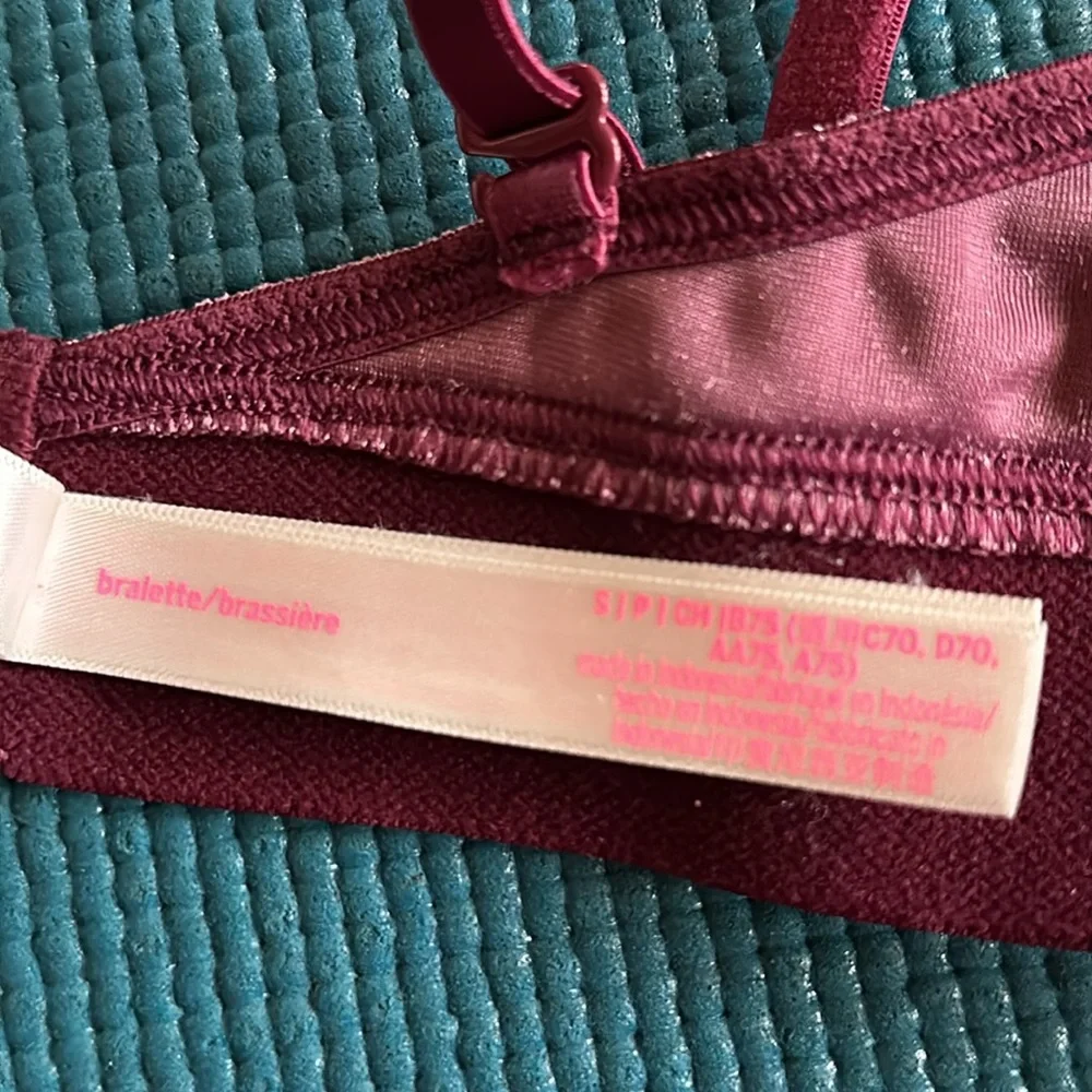 Victoria’s Secret Pink Purple Velvet Triangle Bralette Small